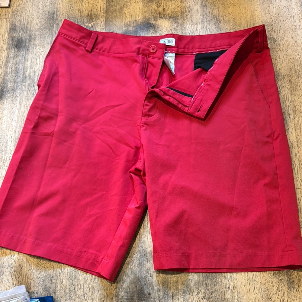 Adidas Red Flat Front Shorts